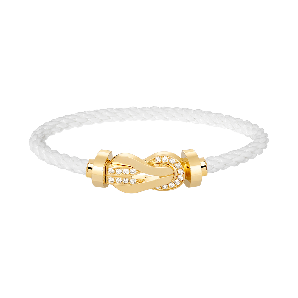[Kincade Jewelrys]CHANCE LARGE 8 FIGURE BUCKLE HALF DIAMOND BRACELET GOLD