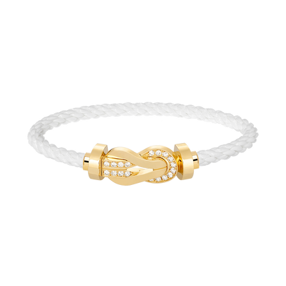 [Kincade Jewelrys]CHANCE LARGE 8 FIGURE BUCKLE HALF DIAMOND BRACELET GOLD