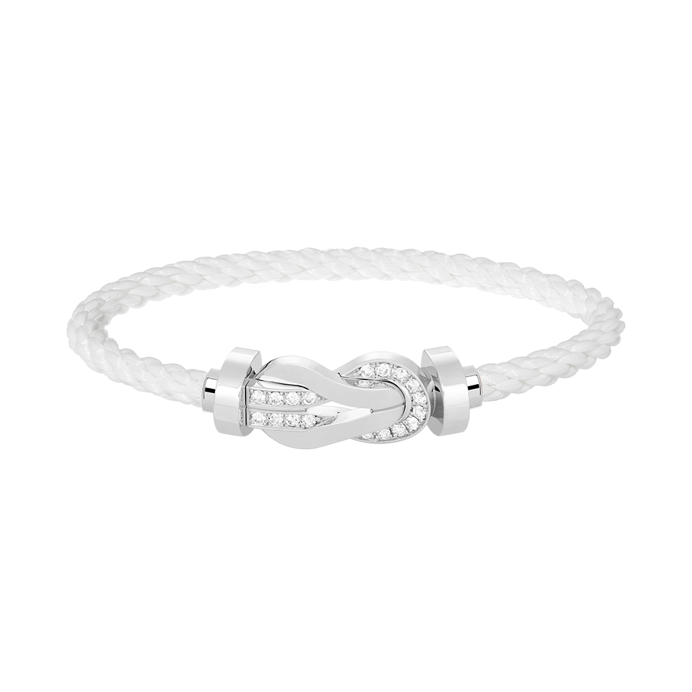 [Kincade Jewelrys]CHANCE LARGE 8 FIGURE BUCKLE HALF DIAMOND BRACELET SILVER