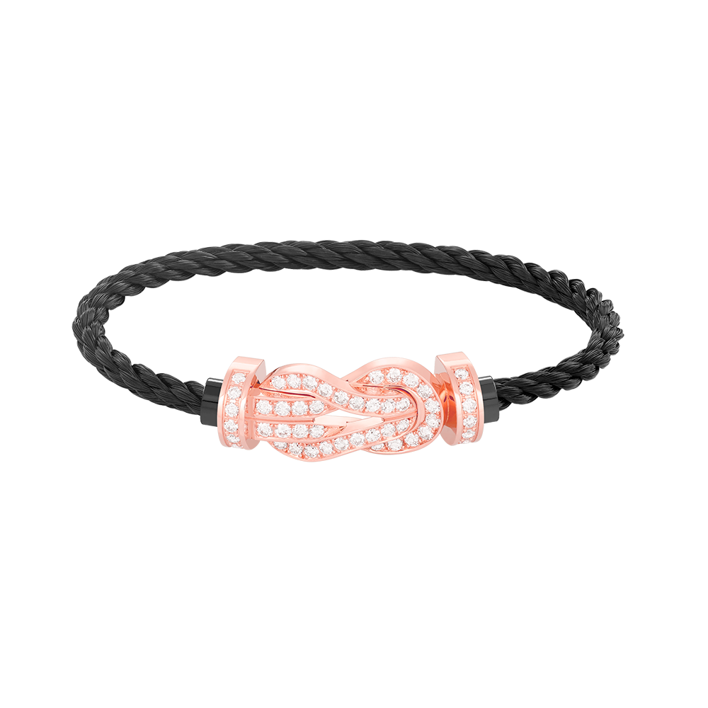 [Kincade Jewelrys]CHANCE LARGE 8 FIGURE BUCKLE FULL DIAMOND BRACELET ROSE GOLD