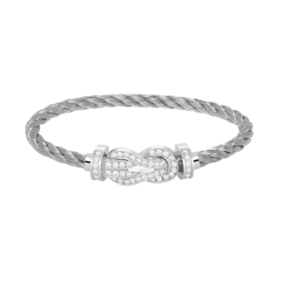 [Kincade Jewelrys]CHANCE LARGE 8 FIGURE BUCKLE FULL DIAMOND BRACELET SILVER