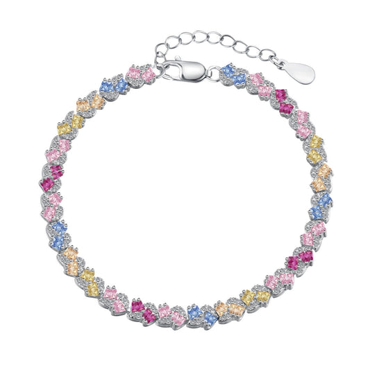 [Kincade Jewelery]Ornate Colorful Flower Shape Party Bracelet