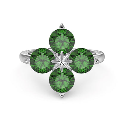 [Kincade Jewelery]Four-Leaf Kincade Eight-Pointed Star Ring