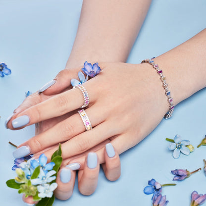 [Kincade Jewelery]Dainty Kaleidoscopic Emerald Cut Daily Ring