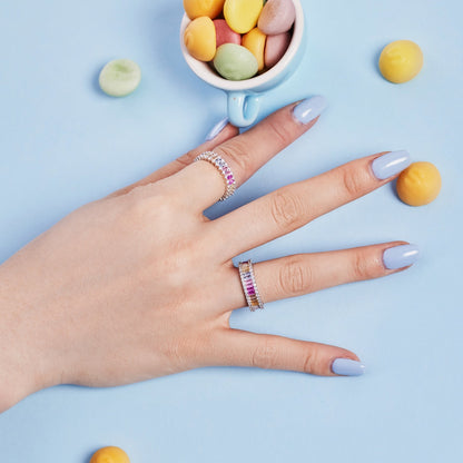 [Kincade Jewelery]Dainty Kaleidoscopic Emerald Cut Daily Ring