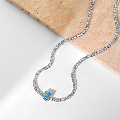 [Kincade Jewelery]1.0 carat Unique Pear Cut Tennis Necklace