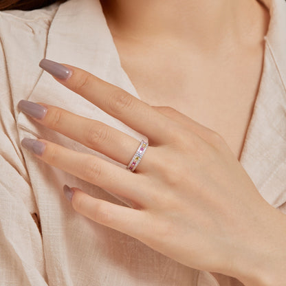 [Kincade Jewelery]Delicate Colorful Round Cut Daily Ring