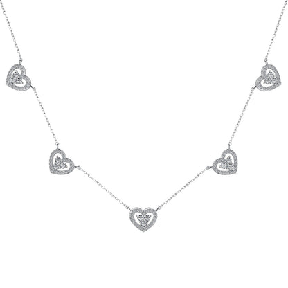 [Kincade Jewelery]Sparkling Five Heart Necklace