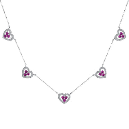 [Kincade Jewelery]Sparkling Five Heart Necklace