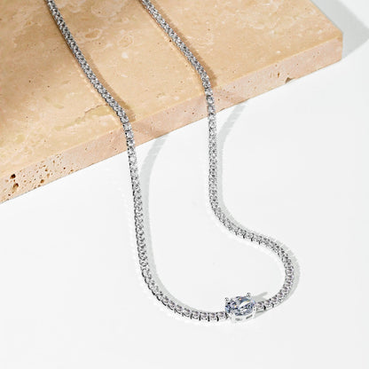 [Kincade Jewelrys]1.0 Carat Shining Oval Cut Necklace