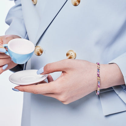 [Kincade Jewelery]Ornate Sparkling Multi Cut Party Bracelet