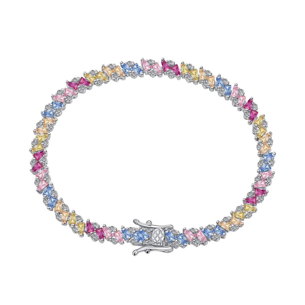 [Kincade Jewelery]Ornate Sparkling Multi Cut Party Bracelet