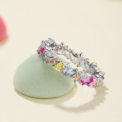 [Kincade Jewelrys]Dazzling Polychromatic Multi cut Daily Ring