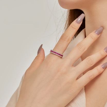 [Kincade Jewelrys]Delicate Colorful Round Cut Daily Ring