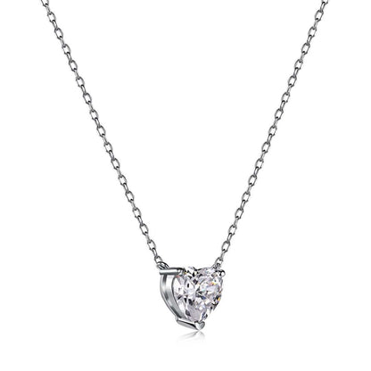 [Kincade Jewelery]Heart Shape Main Stone Pendant Collarbone Necklace