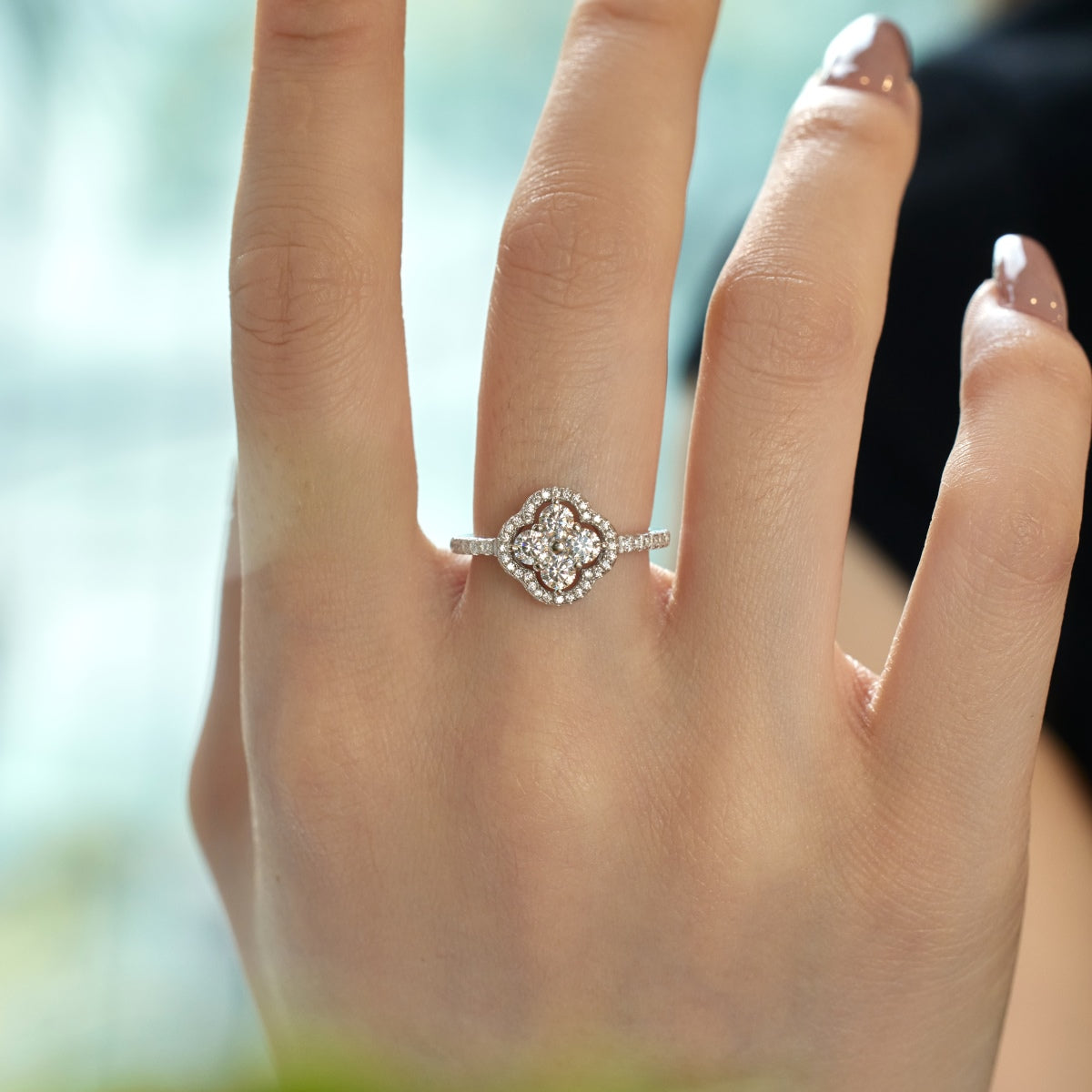 [Kincade Jewelrys]Four Leaf Clover Flower Design Ring