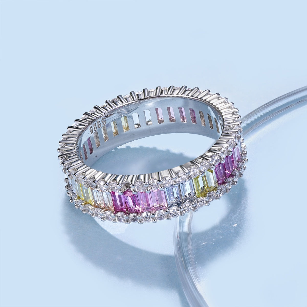 [Kincade Jewelrys]Dainty Kaleidoscopic Emerald Cut Daily Ring