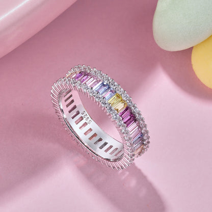 [Kincade Jewelery]Dainty Kaleidoscopic Emerald Cut Daily Ring
