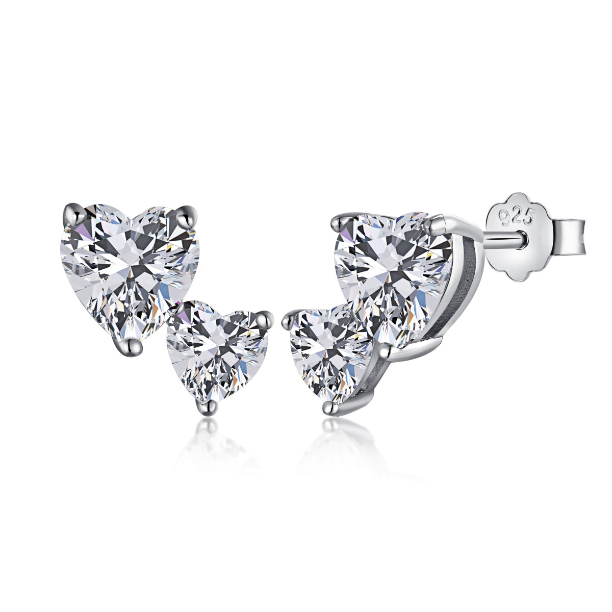 [Kincade Jewelery]Double Heart-Shape Classic Princess Style Earrings
