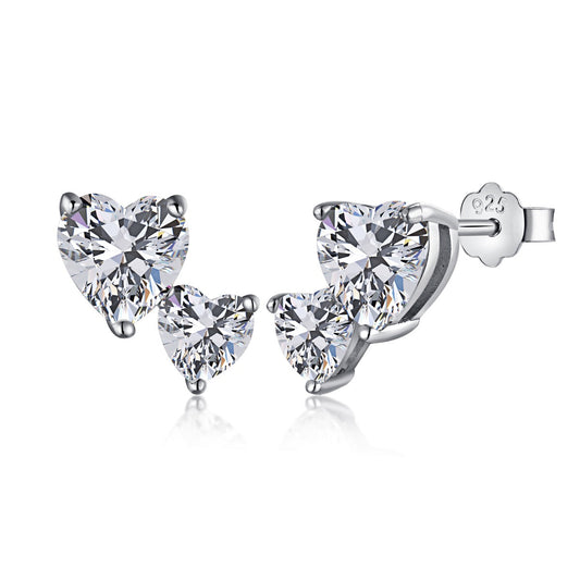 [Kincade Jewelery]Double Heart-Shape Classic Princess Style Earrings