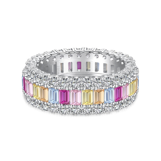 [Kincade Jewelery]Dainty Colorful Radiant Cut Daily Ring