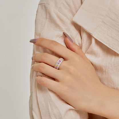 [Kincade Jewelery]Dainty Colorful Radiant Cut Daily Ring