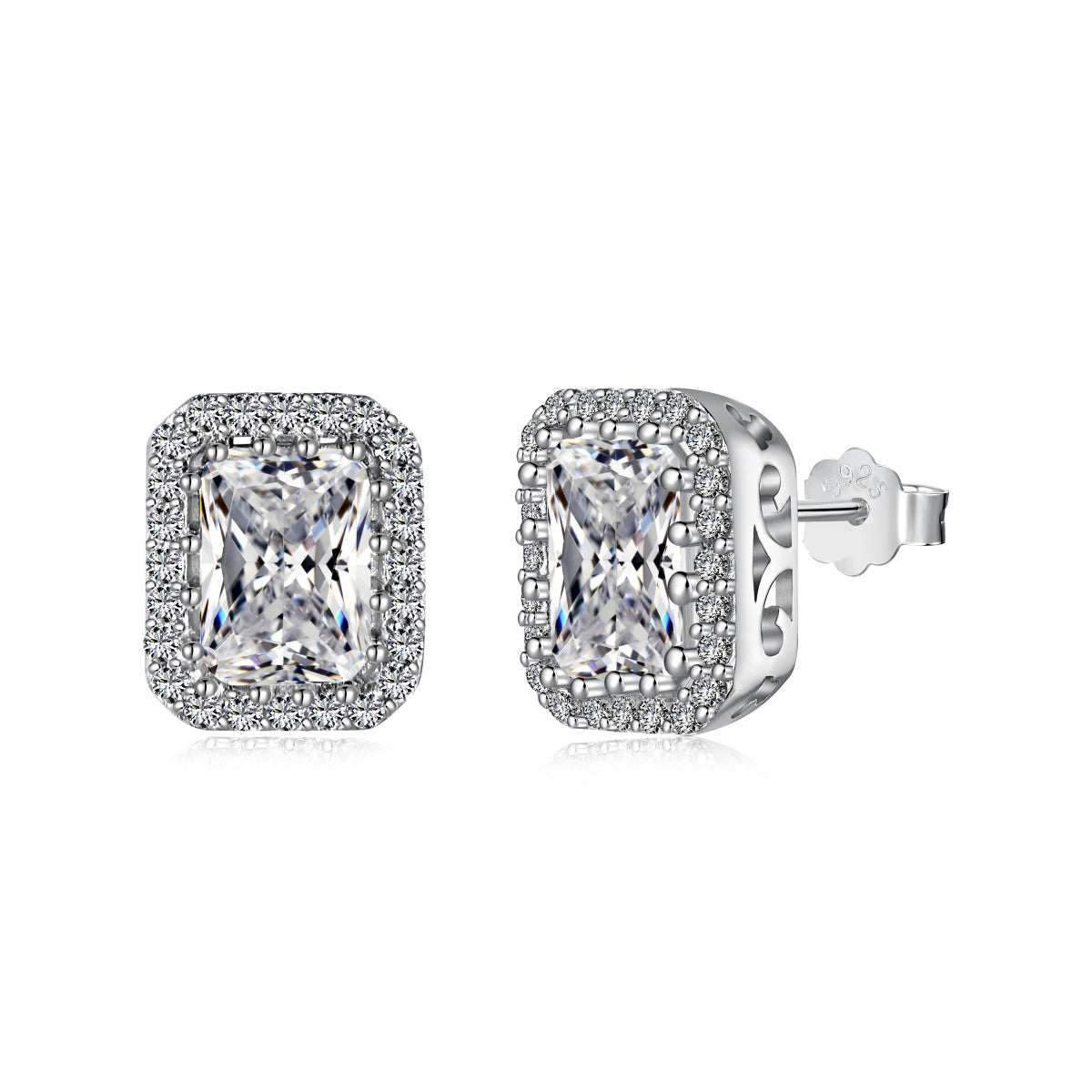 [Kincade Jewelery]1.0 Carat Luxurious Dainty Emerald Cut Daily Earrings