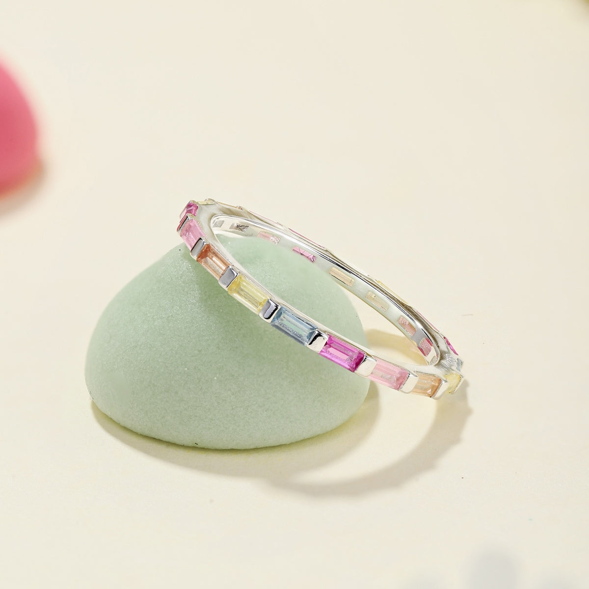 [Kincade Jewelrys]Exquisite Multicolored Emerald Cut Daily Ring