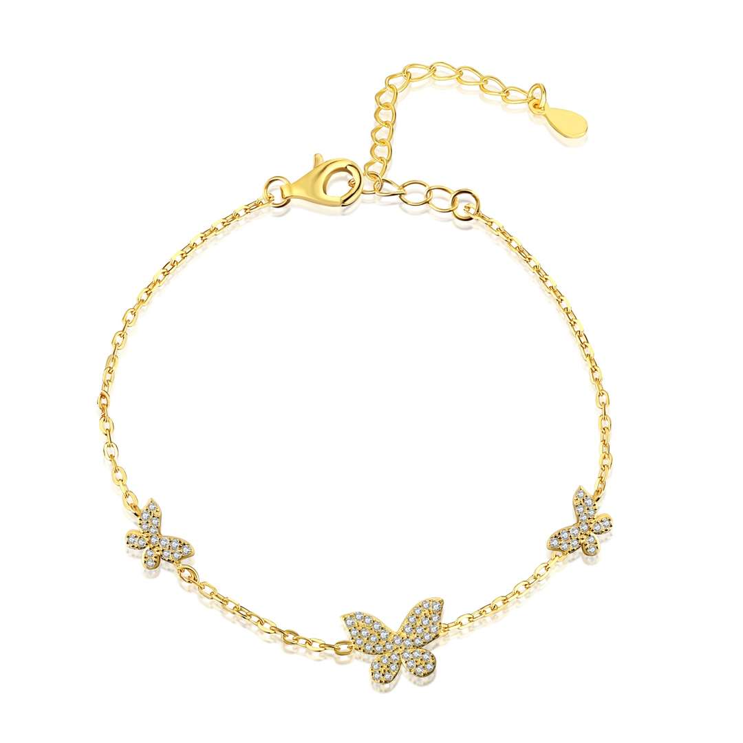 [Kincade Jewelery]Delicate Butterfly Pendant Bracelet