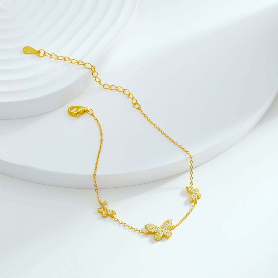 [Kincade Jewelery]Delicate Butterfly Pendant Bracelet