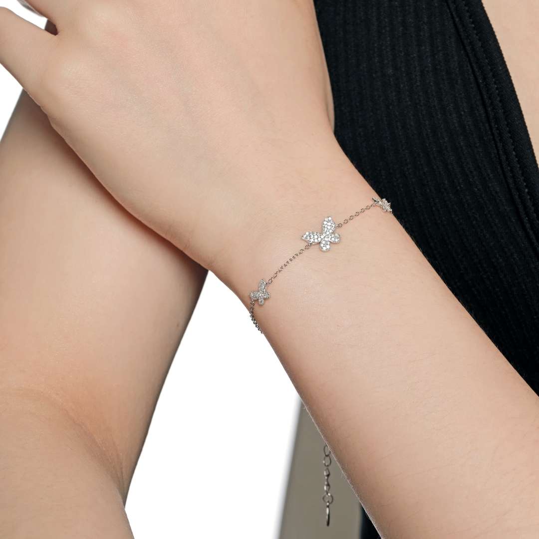 [Kincade Jewelery]Delicate Butterfly Pendant Bracelet