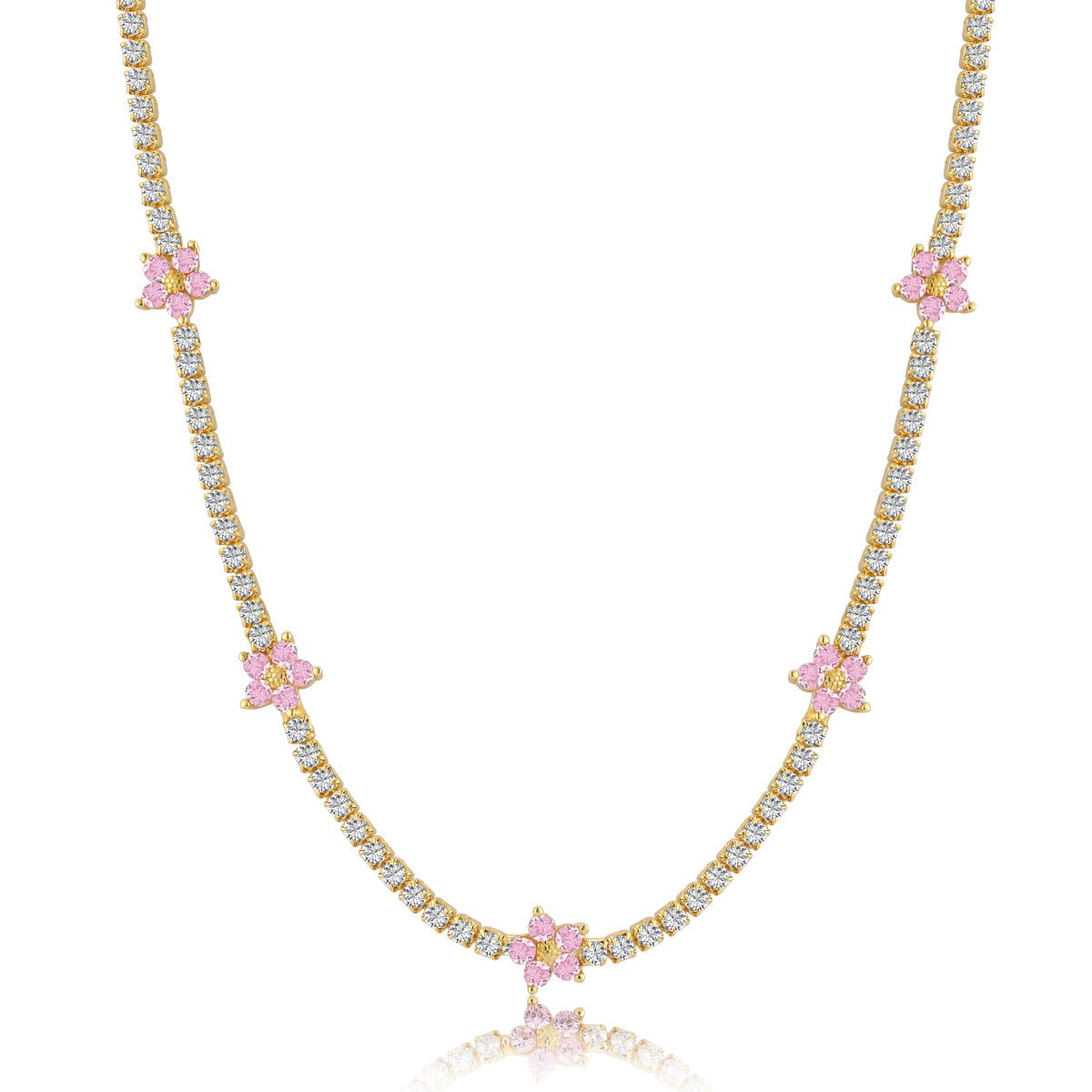 [Kincade Jewelery]Luxurious Colorful Flower Tennis Necklace