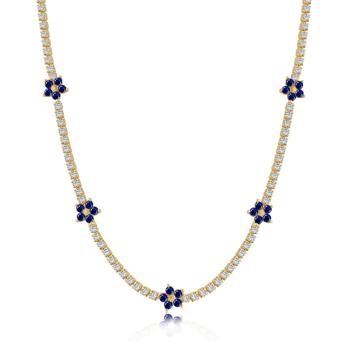 [Kincade Jewelrys]Luxurious Colorful Flower Tennis Necklace