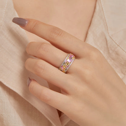 [Kincade Jewelery]Radiant Colorful Radiant Cut Daily Ring