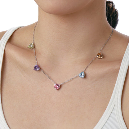 [Kincade Jewelery]Sparkling Colorful Heart Cut Necklace