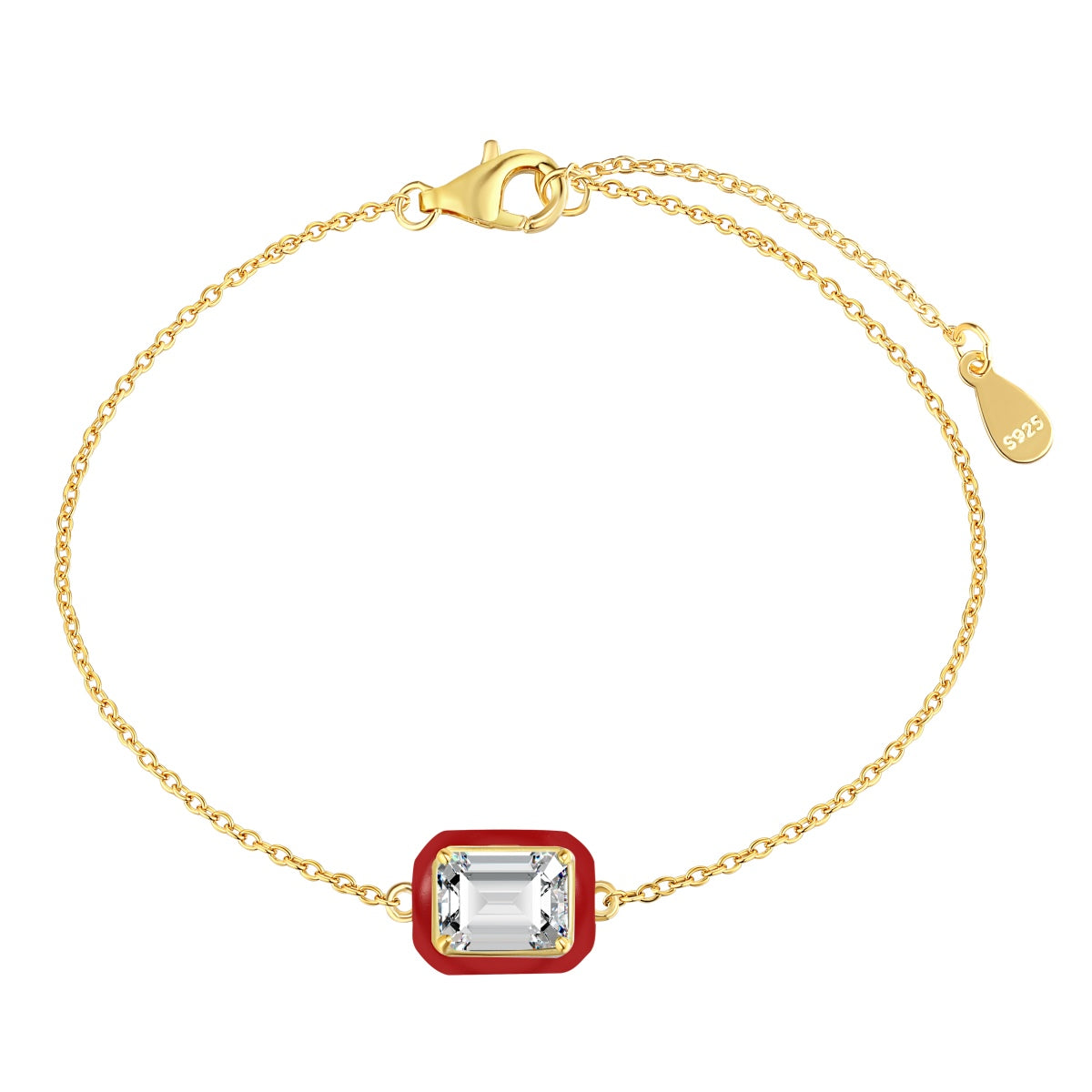 [Kincade Jewelrys]2.0 Carat Sparkling Colorful Emerald Cut Daily Bracelet