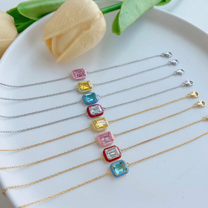 [Kincade Jewelery]2.0 Carat Sparkling Colorful Emerald Cut Daily Bracelet