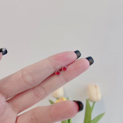 [Kincade Jewelery]Sparkling Colorful Round Shape Earrings