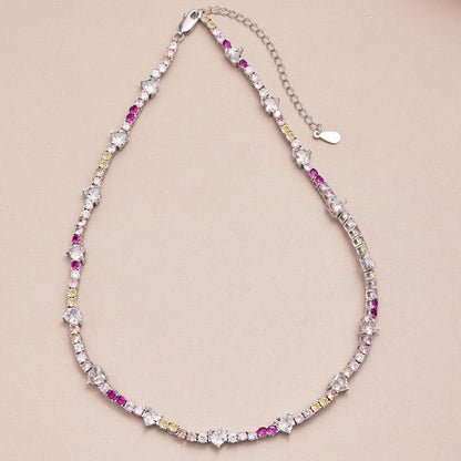 [Kincade Jewelery]Delicate Colorful Rainbow Tennis Chain