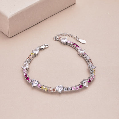 [Kincade Jewelery]Romantic Heart Shape Round Cut Lover Bracelet