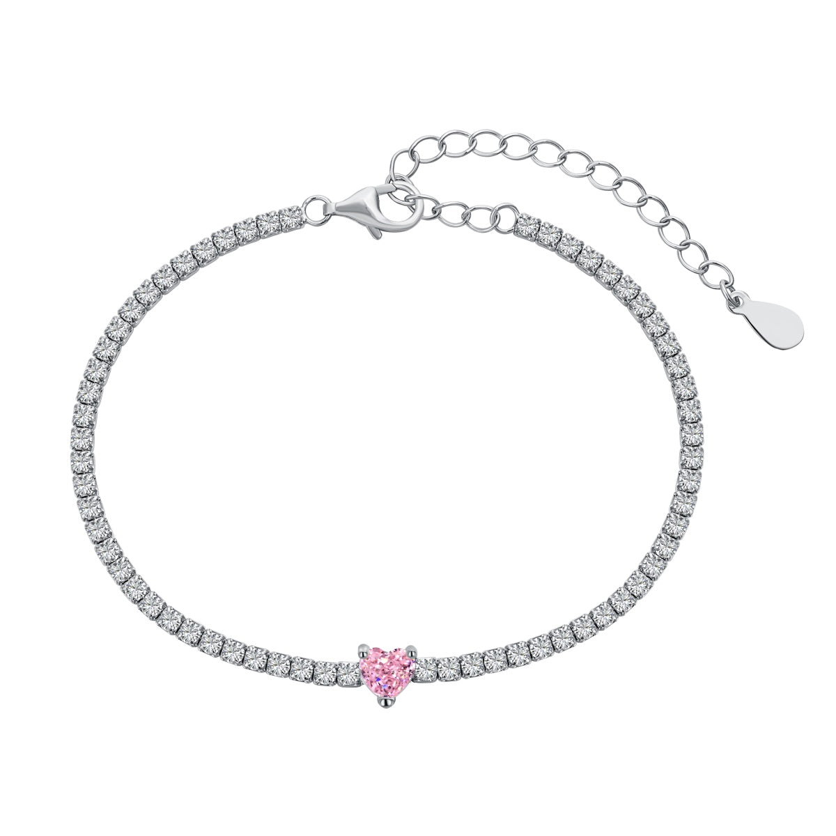 [Kincade Jewelrys]0.5 Carat Elegant Romantic Heart Shape Lover Bracelet