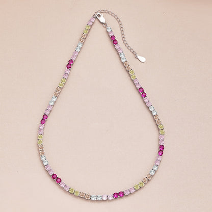 [Kincade Jewelery]Delicate Colorful Tennis Necklace