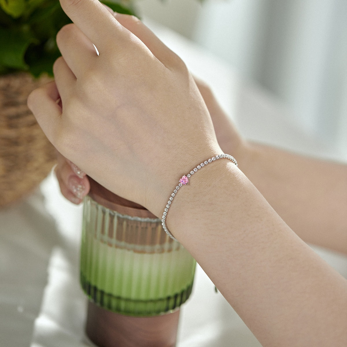 [Kincade Jewelery]0.5 Carat Elegant Romantic Heart Shape Lover Bracelet