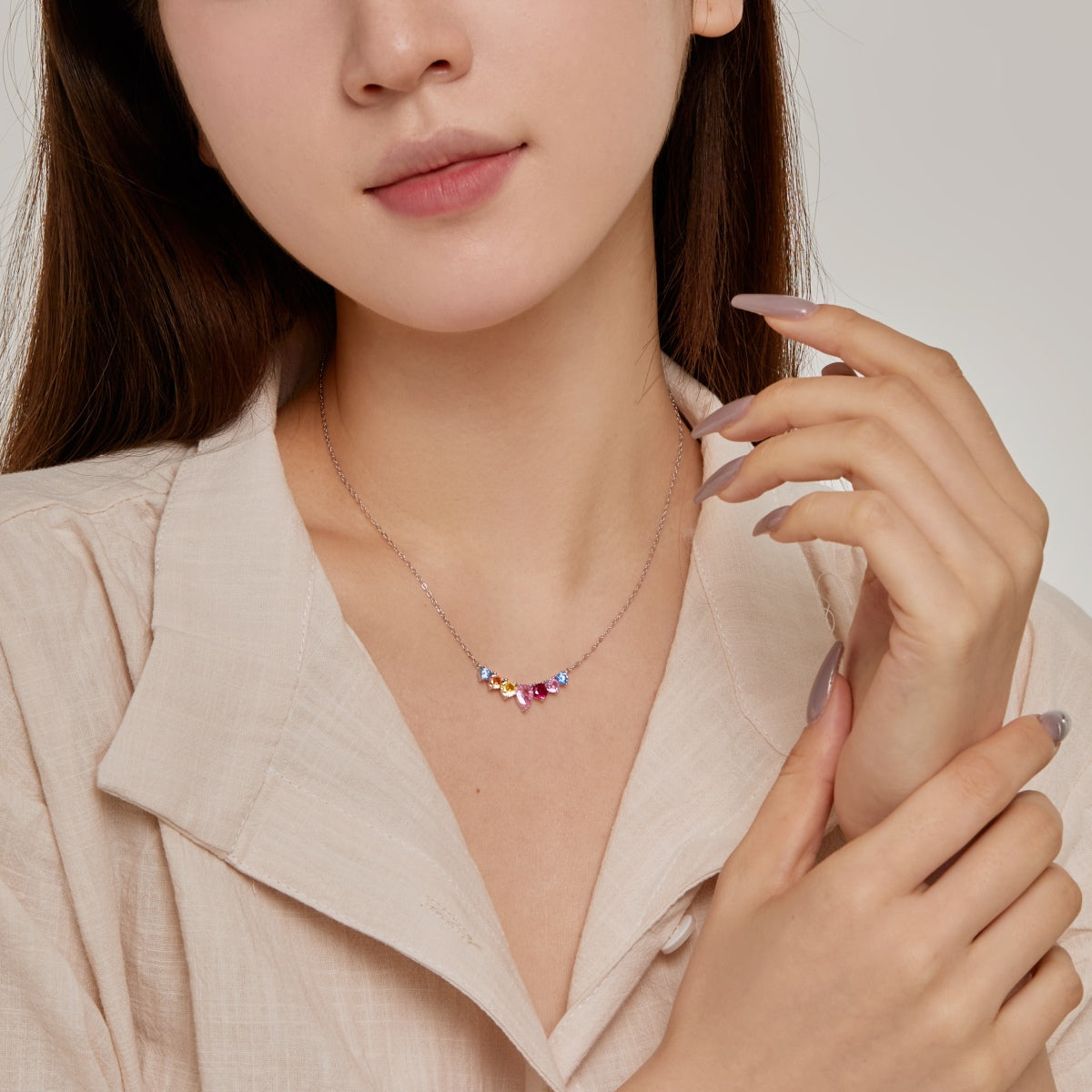 [Kincade Jewelery]Dainty Colorful Heart Necklace
