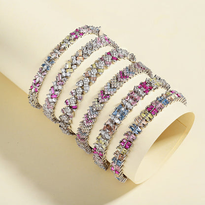 [Kincade Jewelery]Radiant Colorful Emerald Cut Party Bracelet