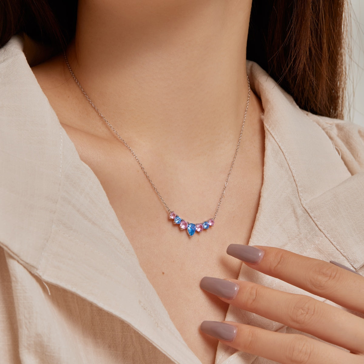 [Kincade Jewelery]Dainty Colorful Heart Necklace