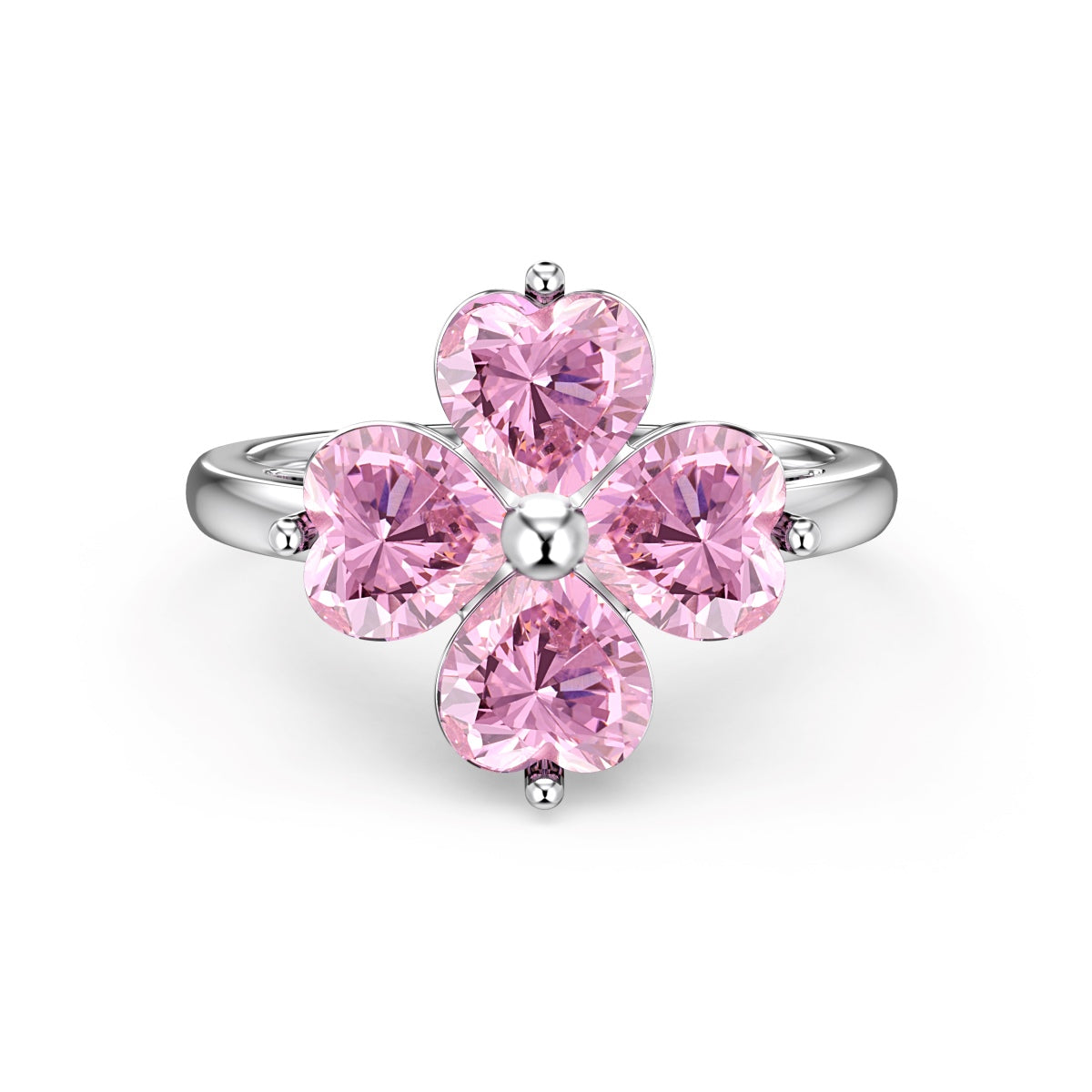 [Kincade Jewelery]Heart-shaped Four-Leaf Kincade Ball Ring
