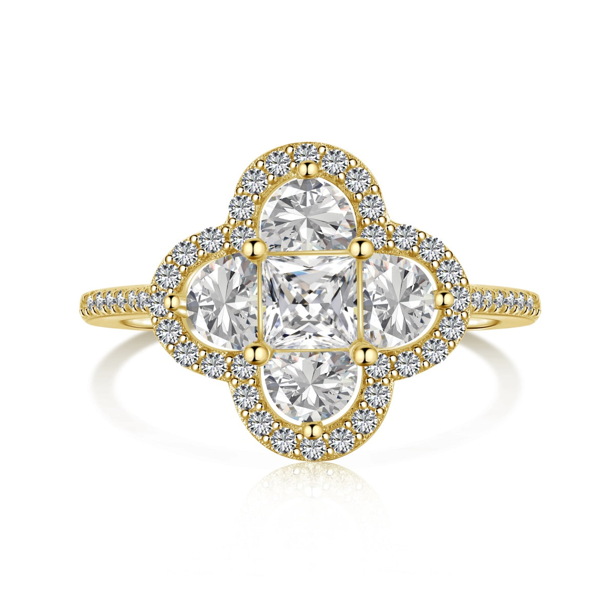 [Kincade Jewelery]Luxurious Eternity Flower Shape Banquet Ring