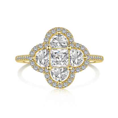 [Kincade Jewelery]Luxurious Eternity Flower Shape Banquet Ring