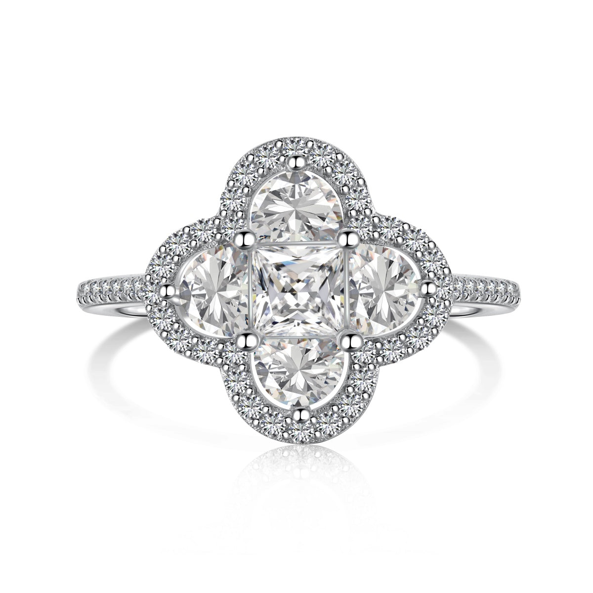 [Kincade Jewelery]Luxurious Eternity Flower Shape Banquet Ring